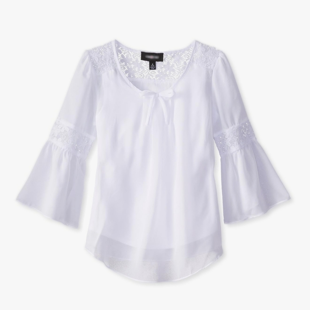 By & By Girls Sheer Overlay Top SzL (14)
